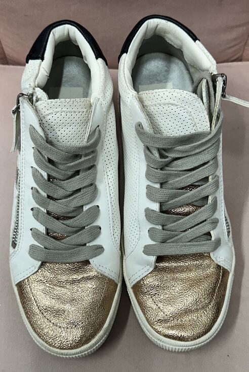 Dolce Vita Shoes - Dolce Vita Sneakers Womens Size 8 M Zello Mid Top Leather Metallic European Chic
